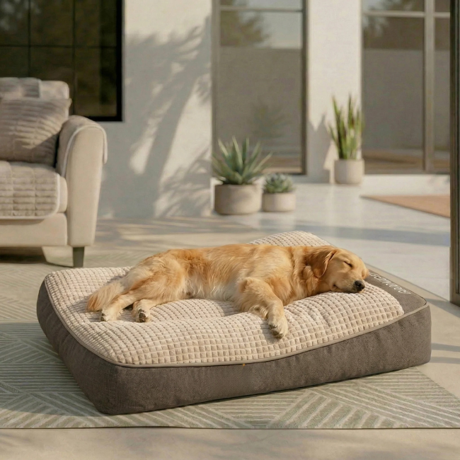 Grand coussin orthopédique extra doux et large résistant aux griffures