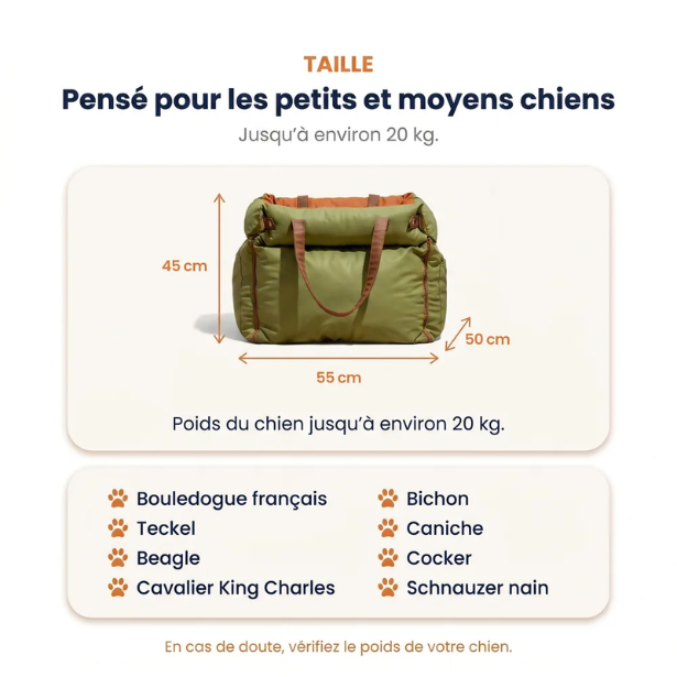 Siège auto pour chien