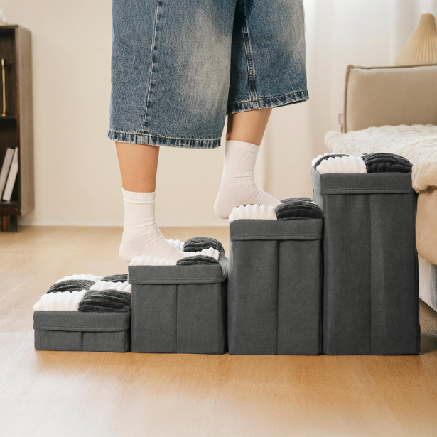 Escalier pour chien à carreaux damier amovible, fabriqué à la main, avec rangement - Marches pliables